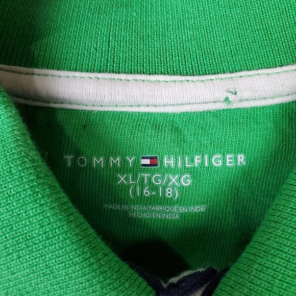 2/$25 Tommy Hilfiger Polo  Shirt Green Stripe XL - Picture 3 of 12